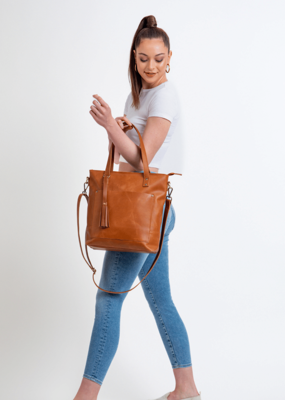 Handbag - cross body - (Tanya) Honey tan ostrich skin leather