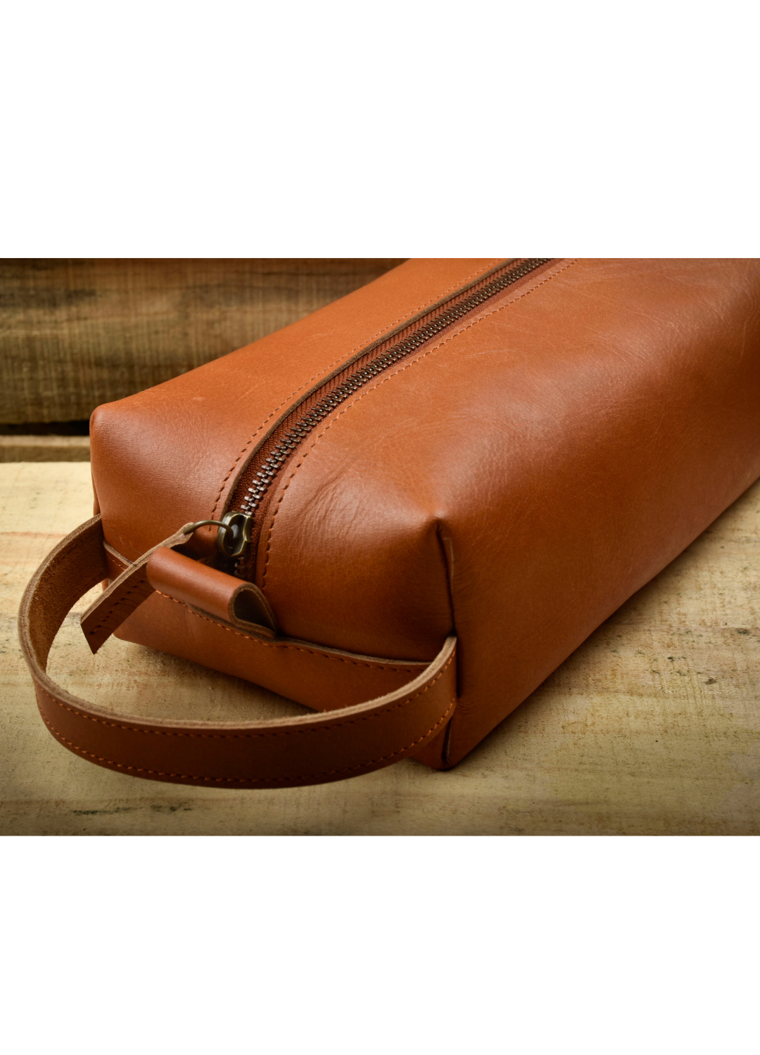 Nappa leather toiletry bag with zip · Black, Brown · Accessories