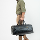 Leather Duffel Bag in Sable Black