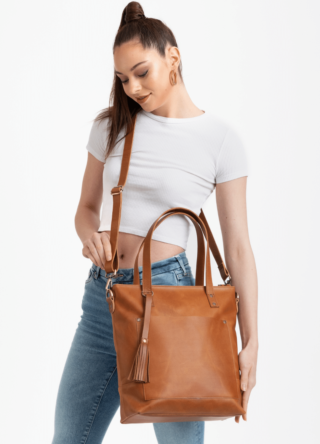 Handbag - cross body - (Tanya) Honey tan ostrich skin leather