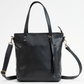 Adriana Leather Crossbody Tote in Charcoal