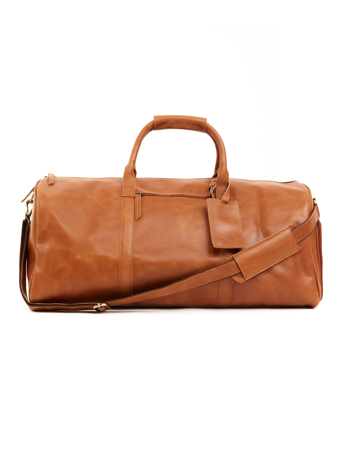 Leather Duffel Bag in Cognac