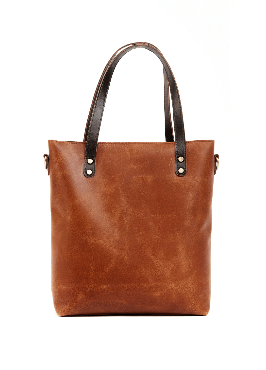 Leather Crossbody Tote in Honey