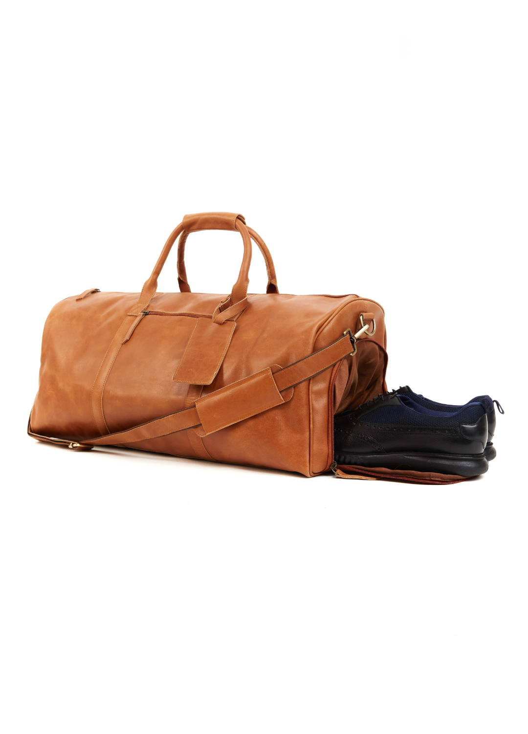 Leather Duffel Bag in Cognac