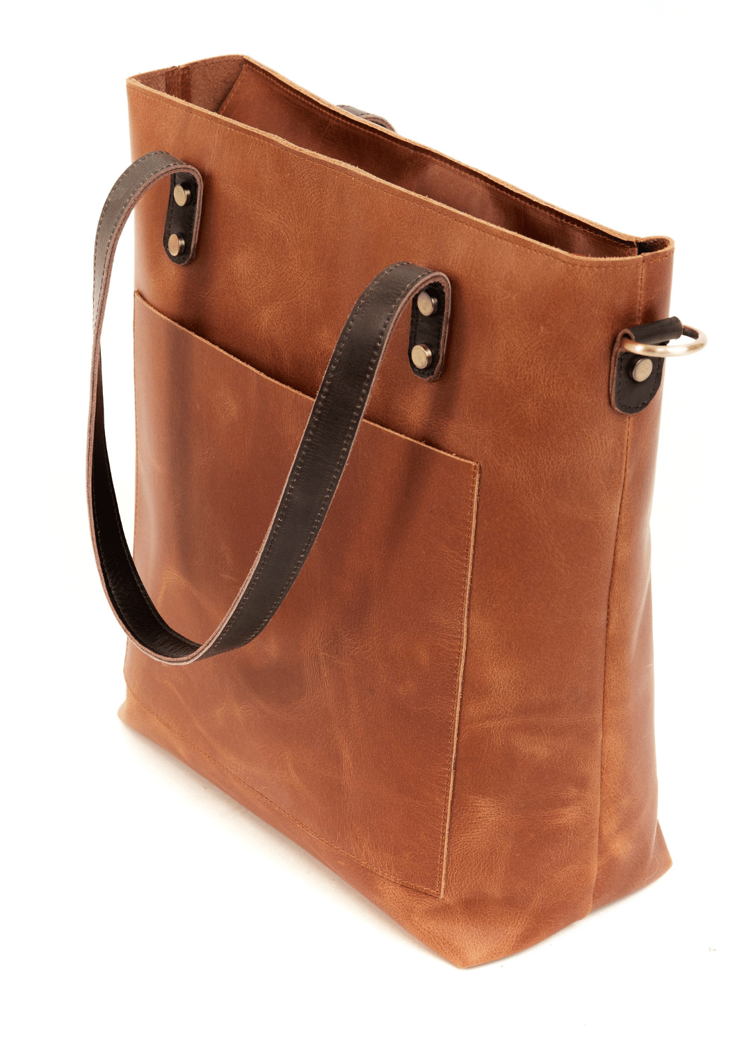 Mini Leather Crossbdy Tote in Honey