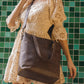 Leather Crossbody Tote in Coffee