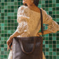 Leather Crossbody Tote in Coffee